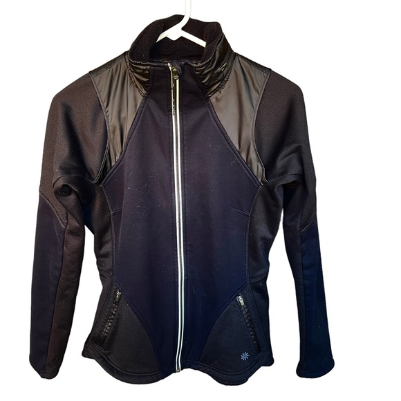 Athleta Black Soft Shell Full Zip Jacket Women's Size XS - Picture 1 of 8